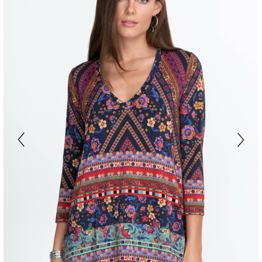 Johnny Was Cruz V-Neck Swing Top Size XXL